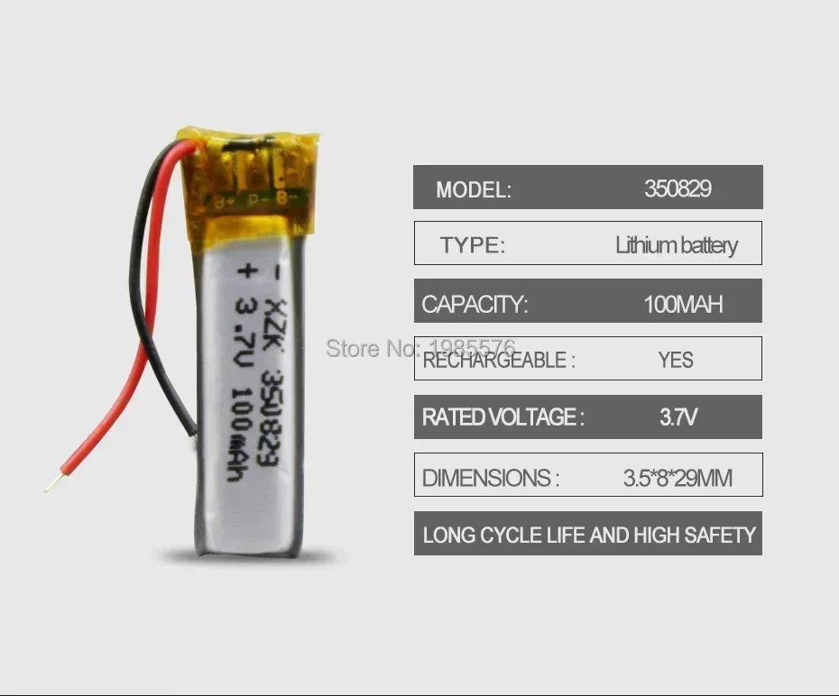 350829   3.7 فولت 60 مللي أمبير بطارية ليثيوم بوليمر قابلة للشحن لنظام تحديد المواقع MP4 كاميرا قوة البنك اللوحي الألعاب الكهربائية وسادة DVD