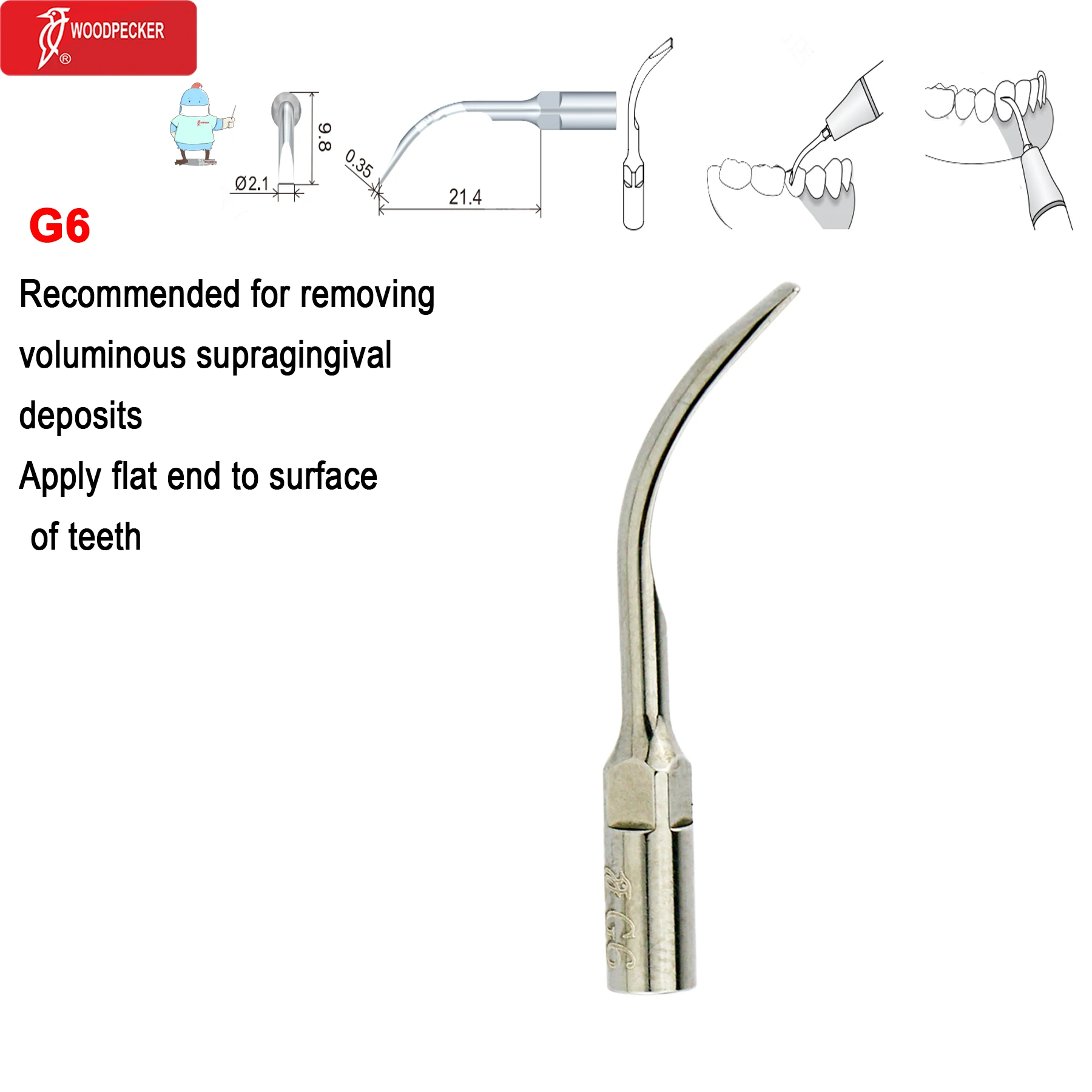 Original Woodpecker Dental Scaler Tips Ultrasonic Scaling Tip G1 G2 G3 G4 G5 G6 G7 G8 Fit For EMS UDS image 3