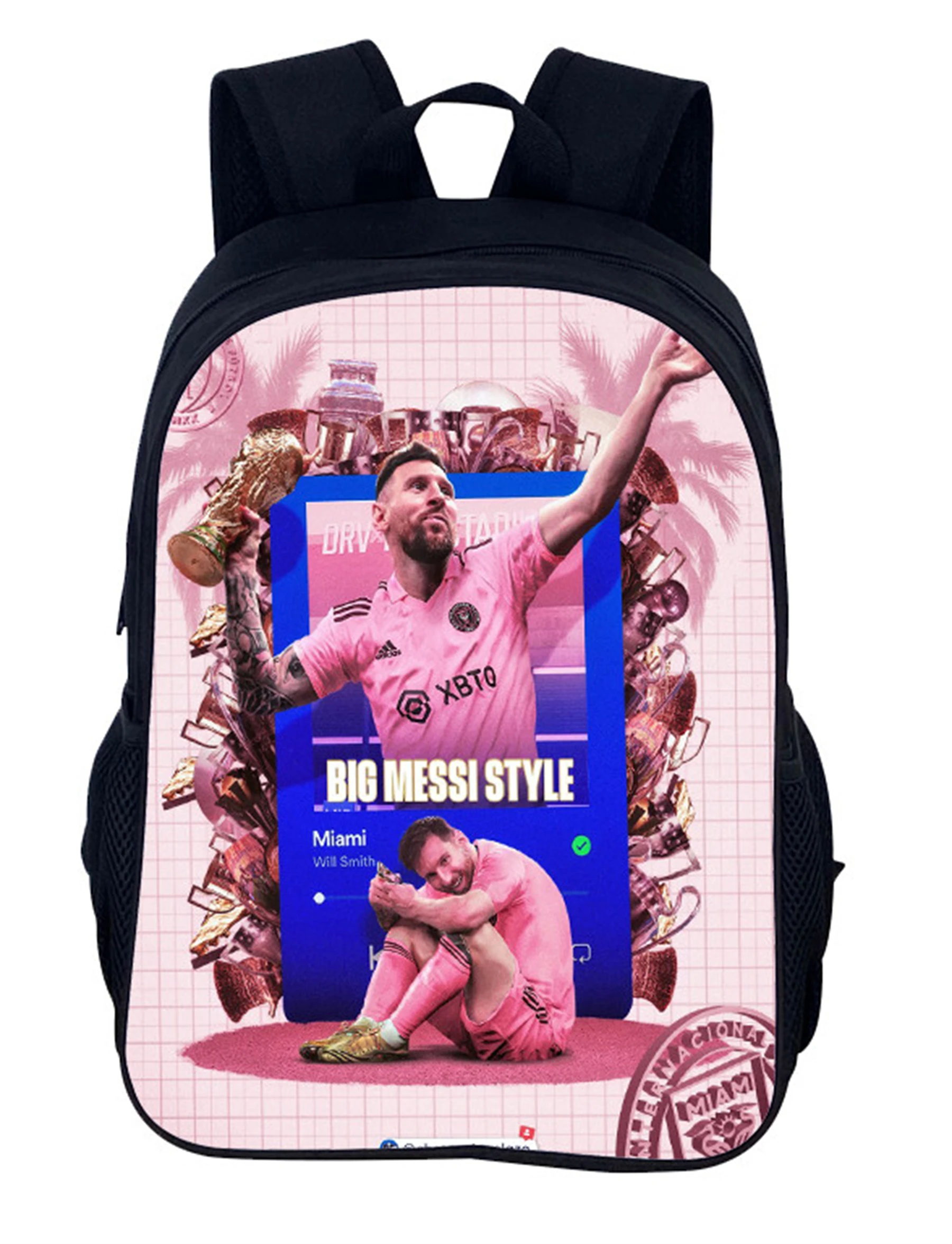 

Football Player M-Messi10 Backpack-Student Wear Resistant School Bookbag Lightweight Travel Daypack for Outdoor