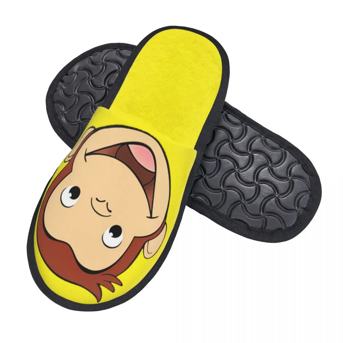 Curious George Cute Funny House Slippers Women Soft Memory Foam TV series Slip On Spa Slipper Shoes