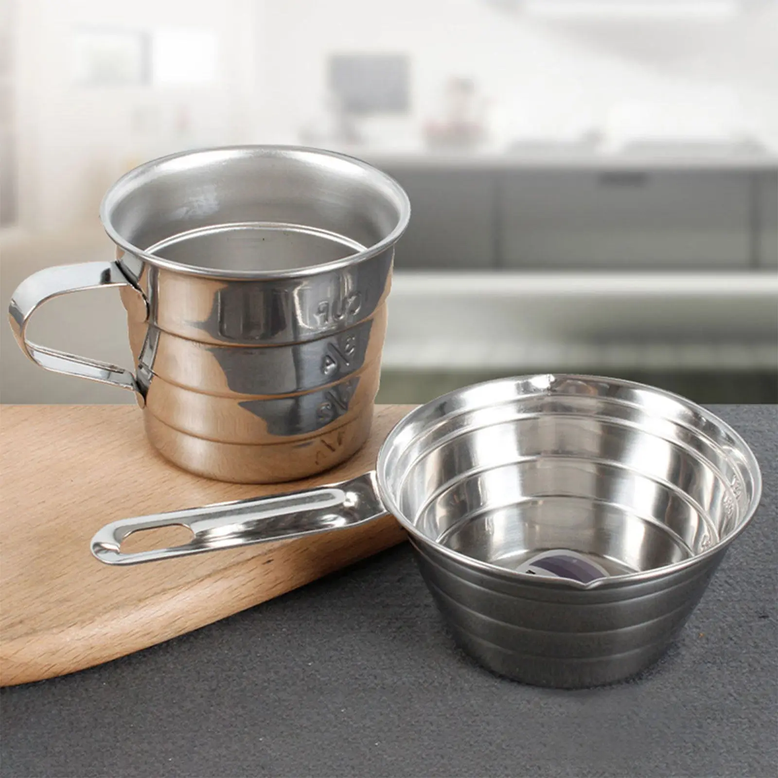 Multi Use Stainless Measuring Cup for Coffee Baking Compact Light Weight Measuring Jug with Graduated Scale