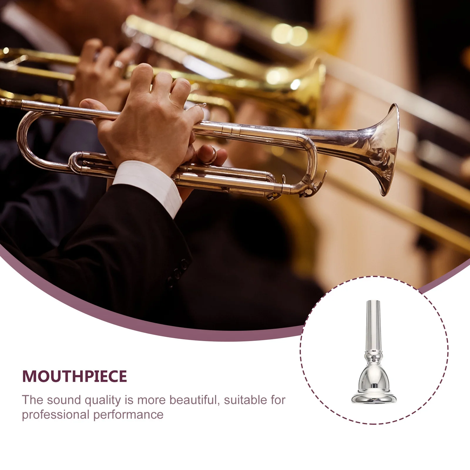 

1Pcs Euphonium Mouthpiece Silver Durable Replacement for Practice Concerts Euphonium Accessory Gift Instrument Accessory