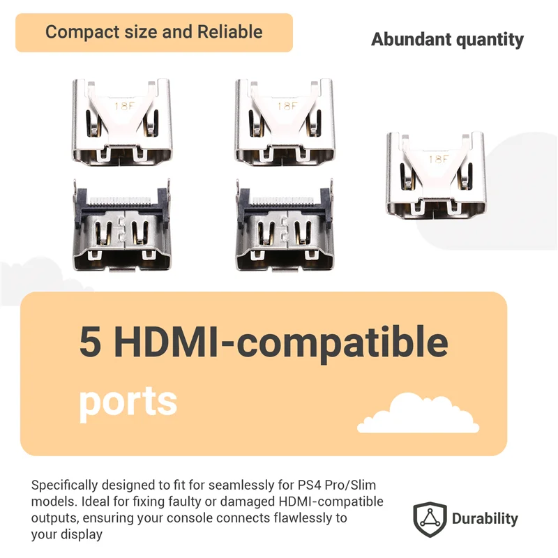 

AT82--Compatible Replacement Port Accessory Kit For PS4 Pro/Slim Console Interface Socket Repair For System Maintenance