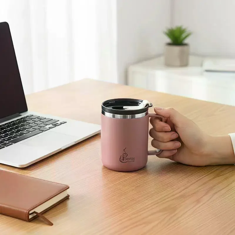 Insulated Coffee Mug: 1PC 304 Stainless Steel Double Wall Insulated Coffee Mug Handle Portable Sealed Water Cup