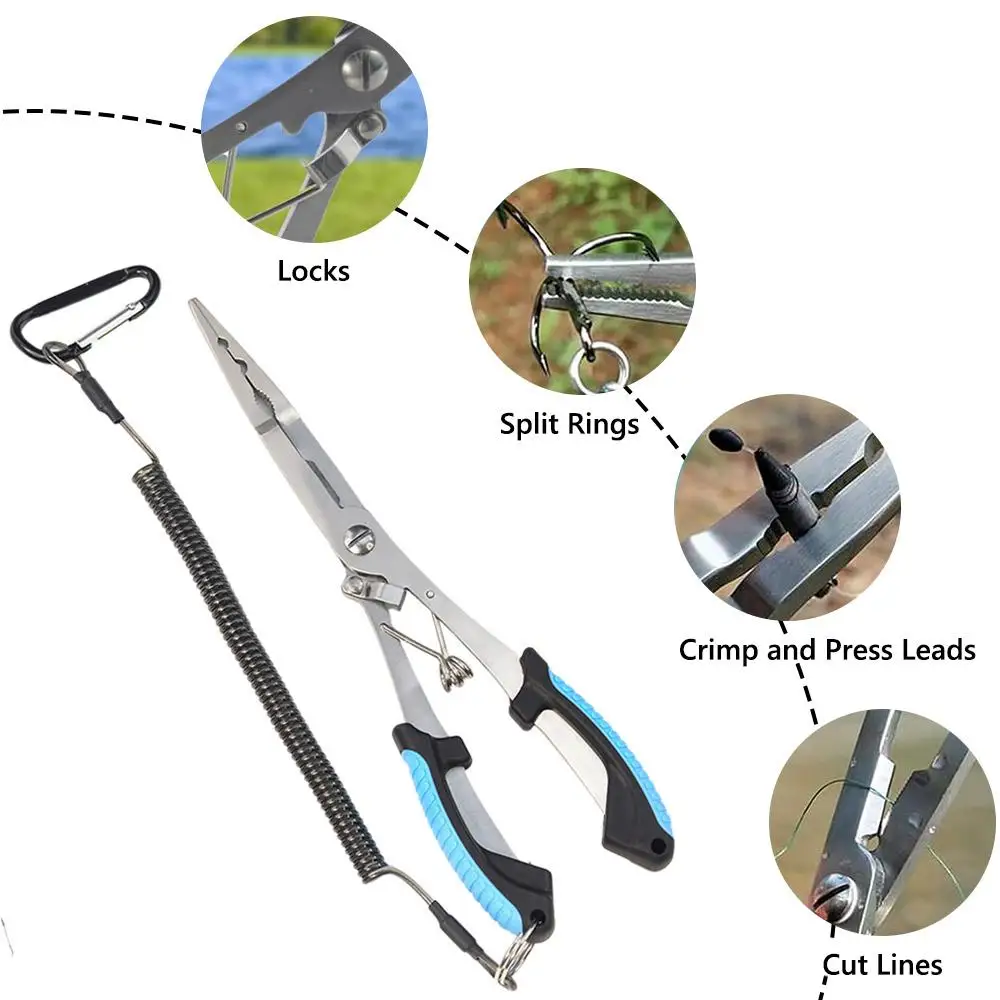 

Многофункциональные рыболовные плоскогубцы из нержавеющей стали, игольчатый нос, нержавеющие плоскогубцы для рыболовных крючков, рыболовные инструменты