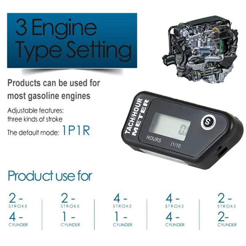 Strict Motorcycle Speed Hour Meter Inductive LCD Digital Accumulative Hour Meter For Motorcycle ATV Mower Truck Boat