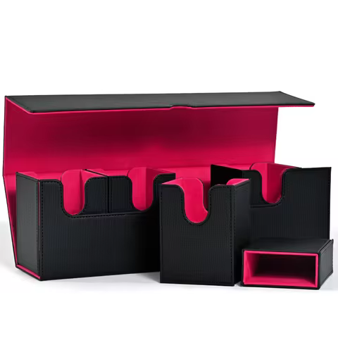 Card Deck Box with Dice Box for Yugioh, 5 in 1 Card Storage Case Holds 900+ Unsleeved Cards, Fits for Magic TCG Card Decks