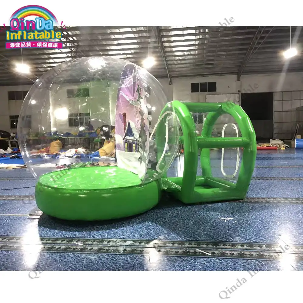 Christmas Decoration Inflatable Snow Ball Photo Booth Tent, 3M Inflatable Snow Globe Tent With Entrance