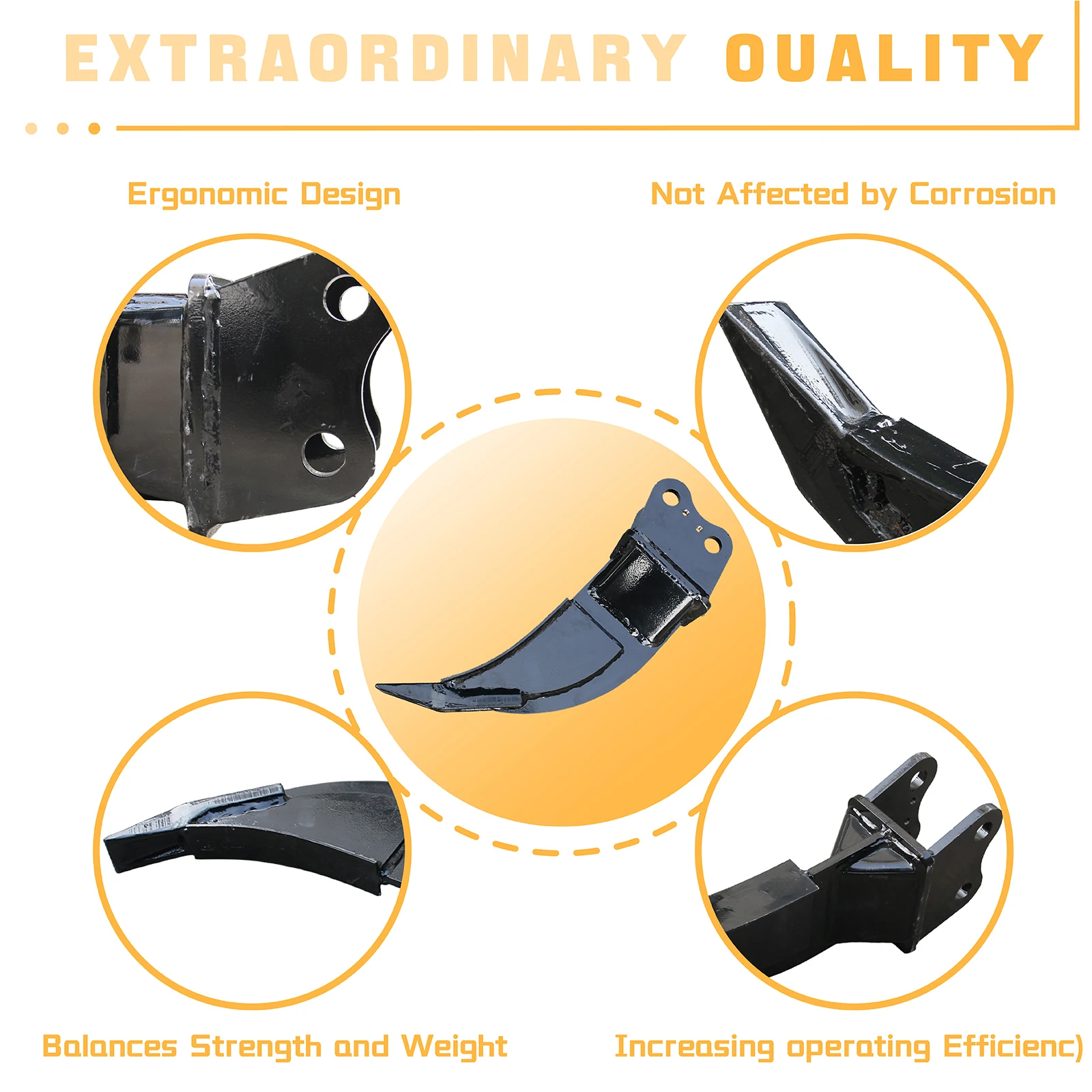 Accessori per mini escavatore Ripper Accessori per escavatore cinese per fori Parti ausiliarie per scavo per piccola escavatore da 1 tonnellata