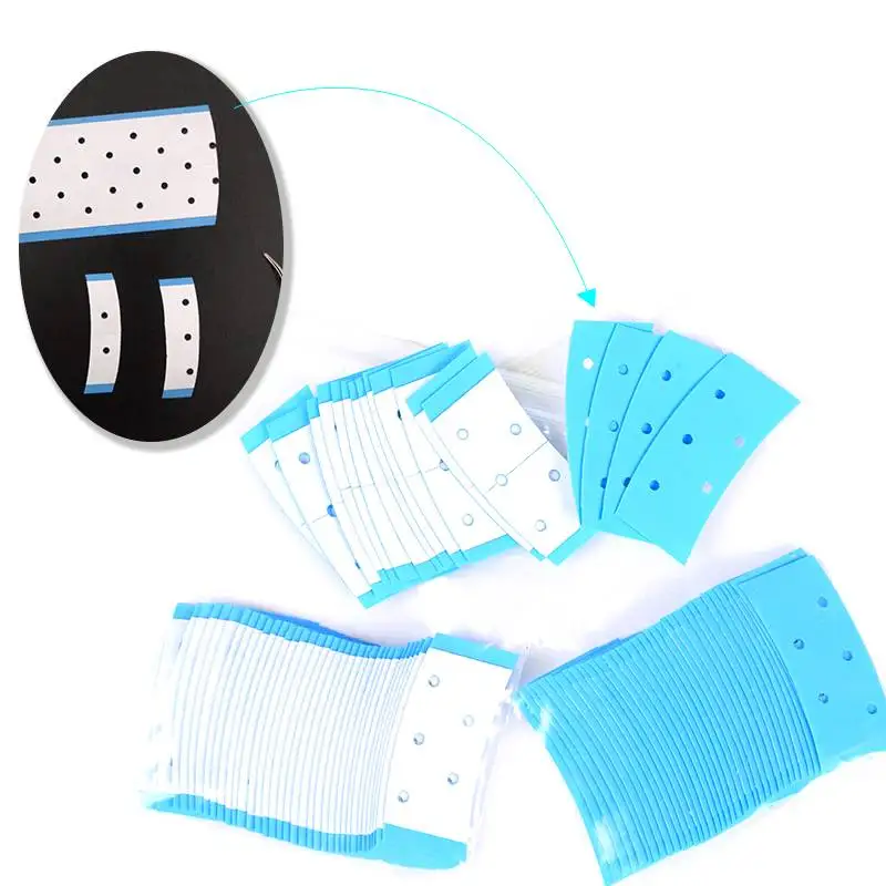 Long Lasting Wig Double Sided Tape Blue Perforated Adhesive Strips for Men Toupee Women Lace Wig Hair Replacement System