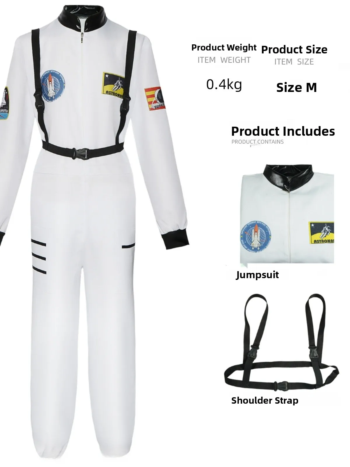 Astronauta adulto loween up Par Riunione annuale Spazio Cosplay Tuta da volo Costume intero Costume Par Wear Poliestere