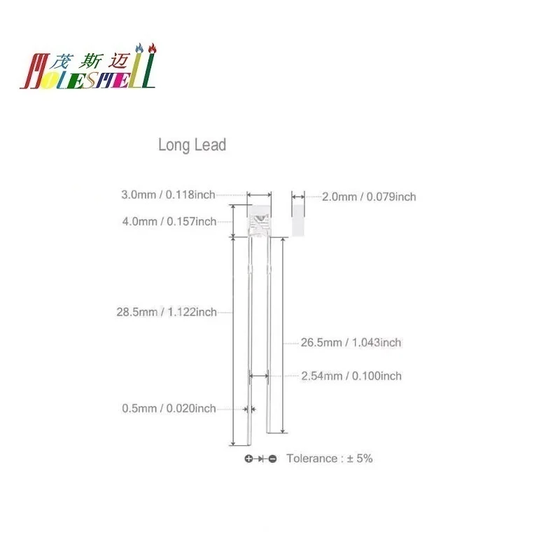 100pcs 2x3x4mm Rectangle Red Yellow Blue Green White Orange Warm White Water Clear/Diffused LED Light Lamp Diodes