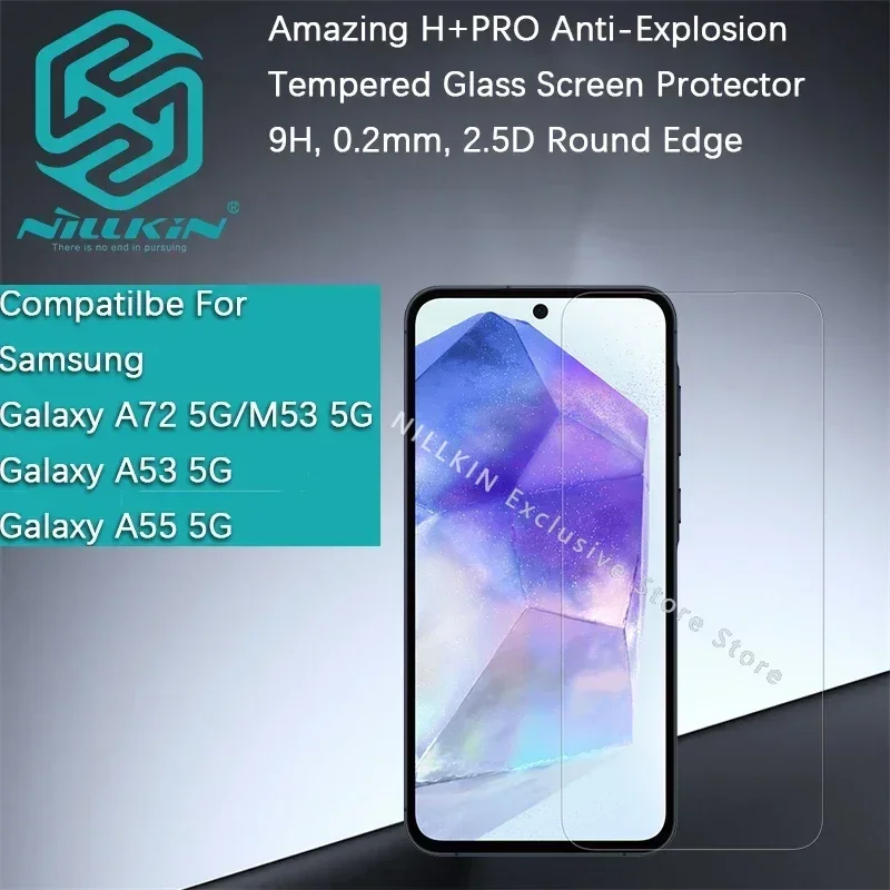 

Nillkin For Samsung Galaxy A72 M53 5G/A53 5G/A55 5G Amazing H+PRO Anti-Explosion Tempered Glass Screen Protector