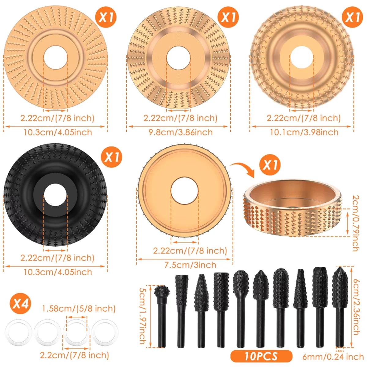 Angle Grinder Polishing Disc Woodworking Grinding Thorn Disc Flat Disc Plastic Polishing Wheel Wood Tea Plate Root Carving Tool