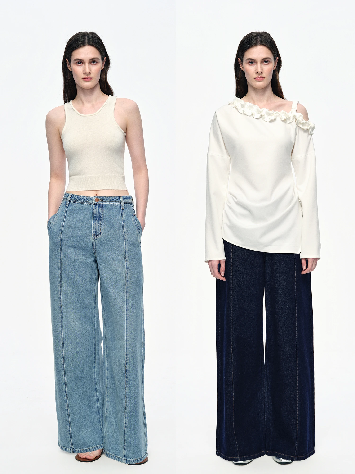 

AIYUTONG Casual Straight Leg Jeans Slimming Leg ape Modin Versatile Cotton Denim Pants for Women Comfortable Fit