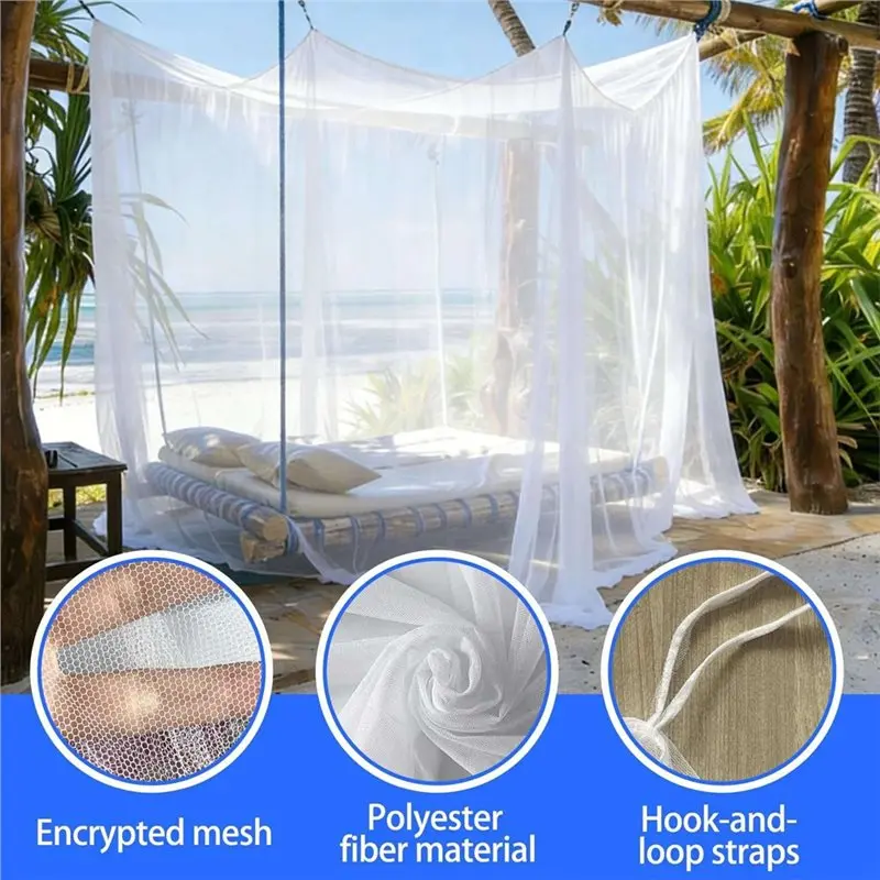IALJ-Extra Large Outdoor Camping Mosquito Net Portable Square Canopy Net For Garden Party Travel Camping