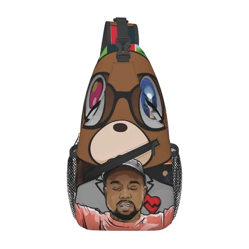 

Custom Funny Kanye West Bear Sling Bags for Men Cool Shoulder Chest Crossbody Backpack Travel Hiking Daypack