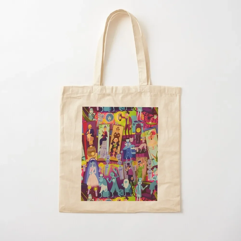 

Retro Mansion Collage Tote Bag cute tote men's hand Canvas shoulder