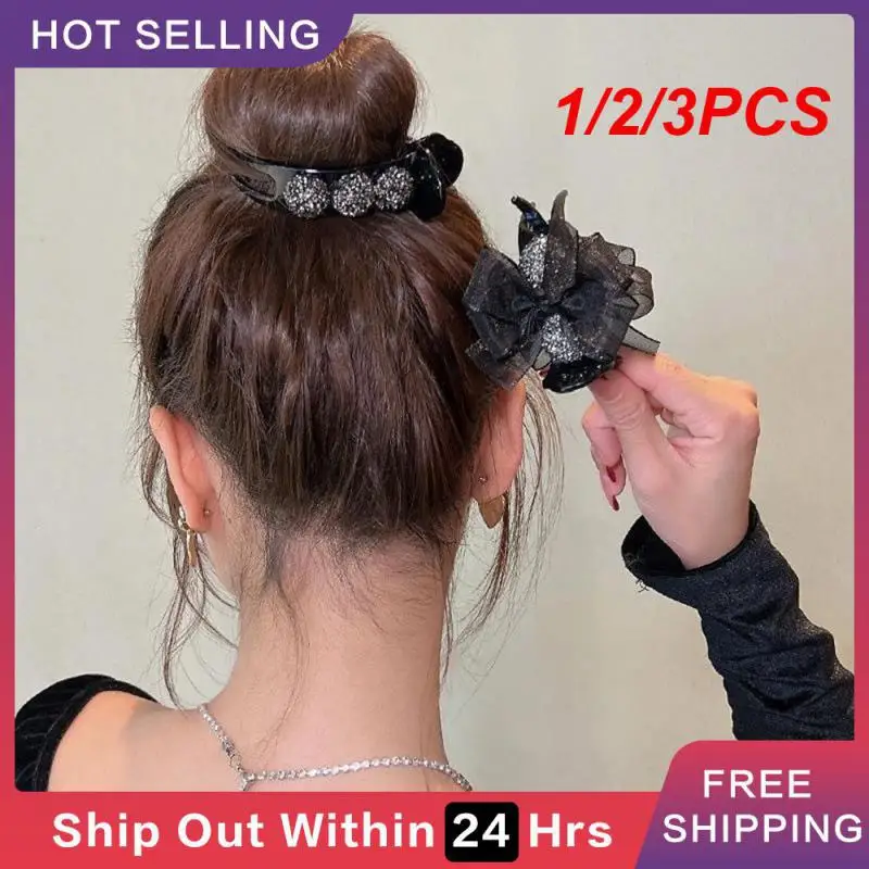 1/2/3PCS Acrylic Hairpin Keep Safe Fashionable Fashion Ponytail Hairpin Temperament Haircard Hairpin Popular Rhinestone Hairpin