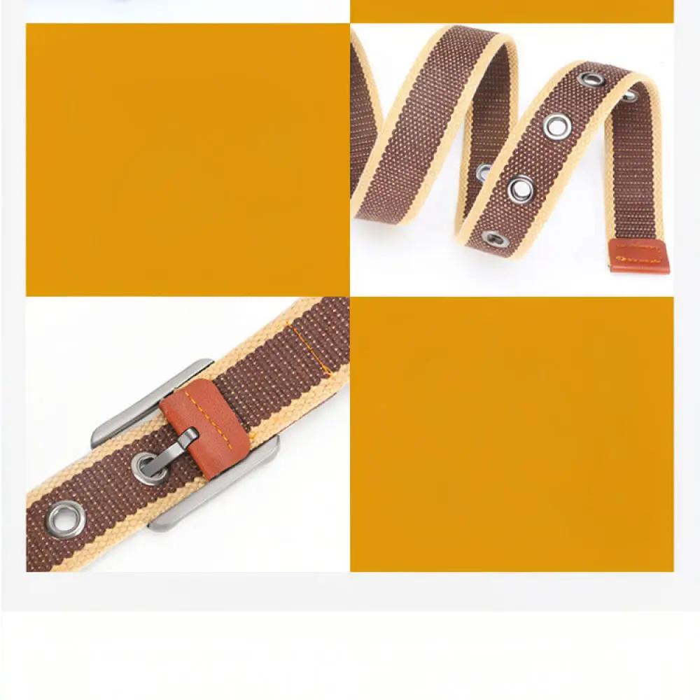 Unisex Canvas Belt Fashion Casual Waistband Adjustable Alloy Buckle Durable Webbing Strap For Men Women Daily Outfits