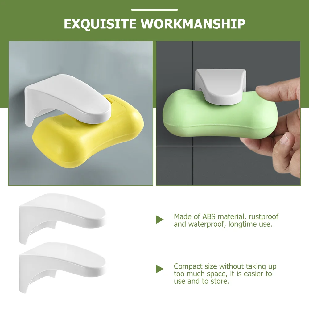 2 Pcs Magnetic Soap Holder Kitchen Wall Mounted Wall-mounted Rack for Shower Abs Draining Case