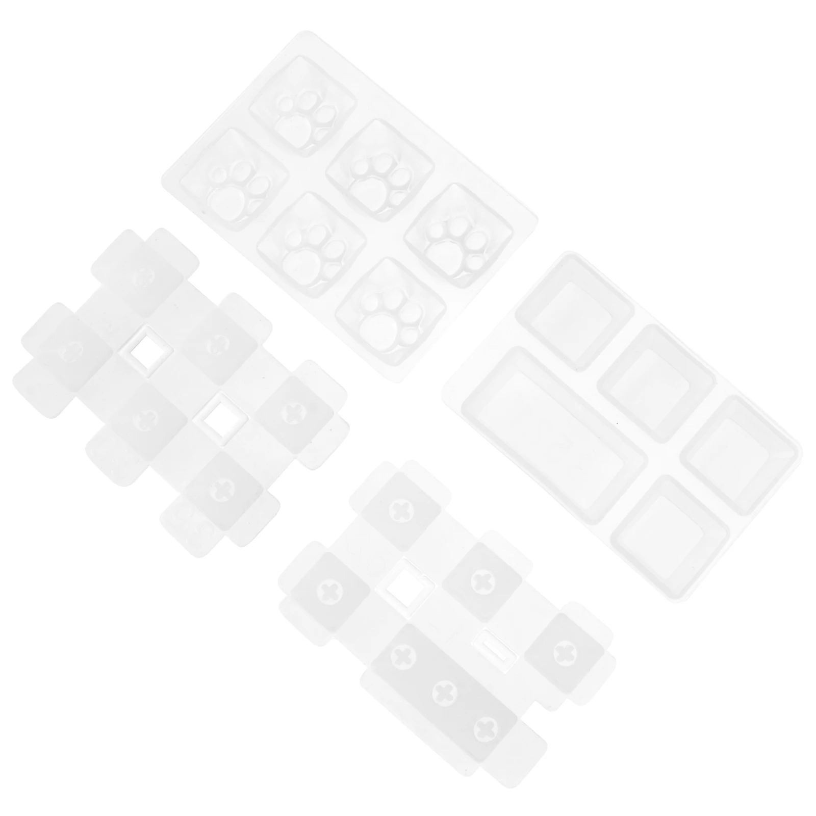 

4pcs Keycap Mold Silicone Key Mold Set Crystal Epoxy Crafts Making Tool High Transparency Smooth Durable Easy Demoulding