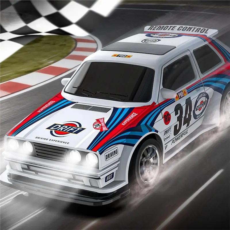 A84F-LED Light 4WD RC Drift Car 1:43 Scale Rechargeable Four-Wheel Drive Car With Two-Speed Transmission 20 Km/H Children Toy