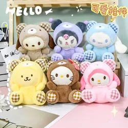 1pcs 15cm Sanrio Pachacco Hello Kitty  Pompompurin My Melody Kuromi Keychain Plush Toys Anime Cartoon Plushie Toy Gifts Kids