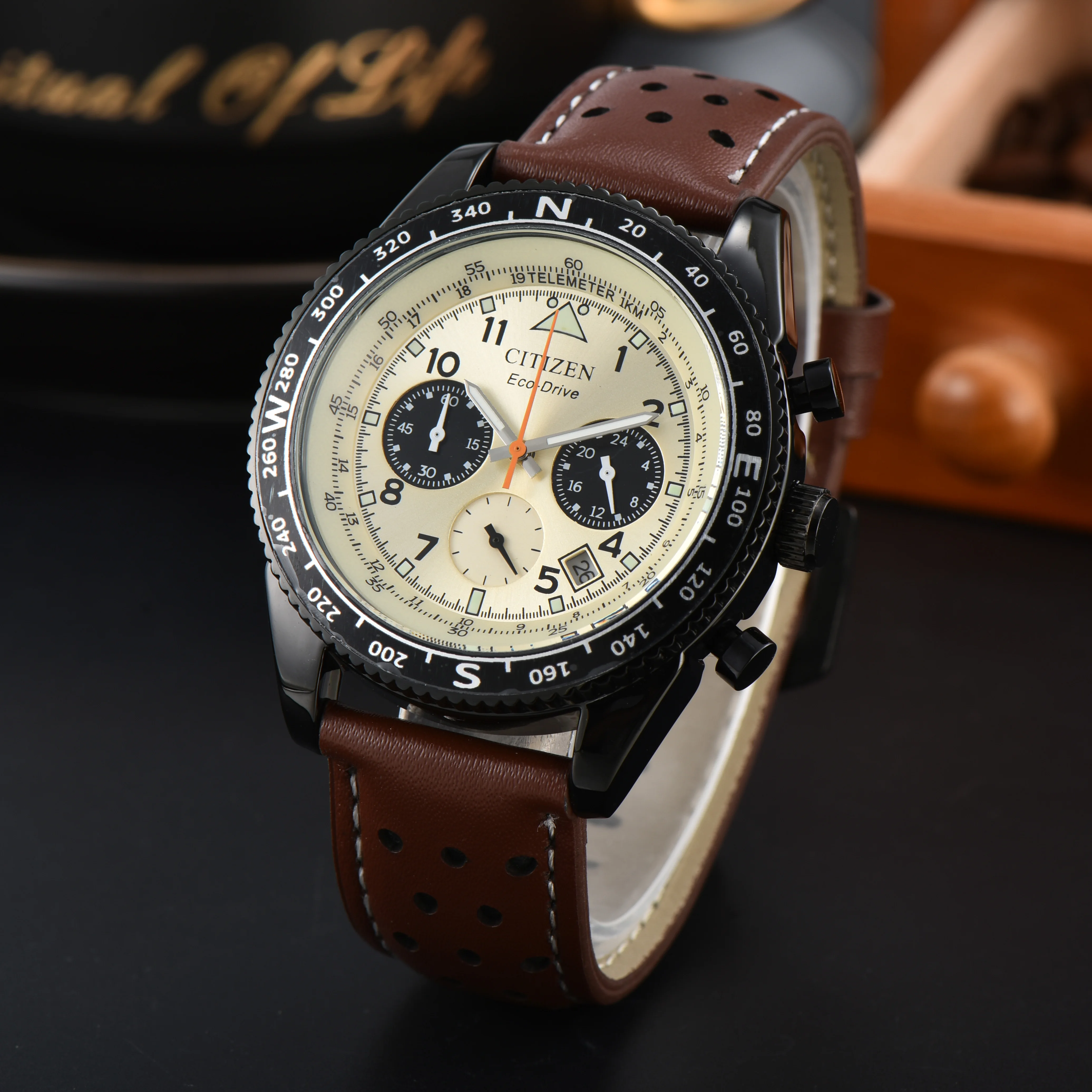 ساعة يد كوارتز من سلسلة Eco للرجال ، ساعة غوص رياضية ، حزام ، ضوء ليلي ، قرص أسود ، مجوهرات