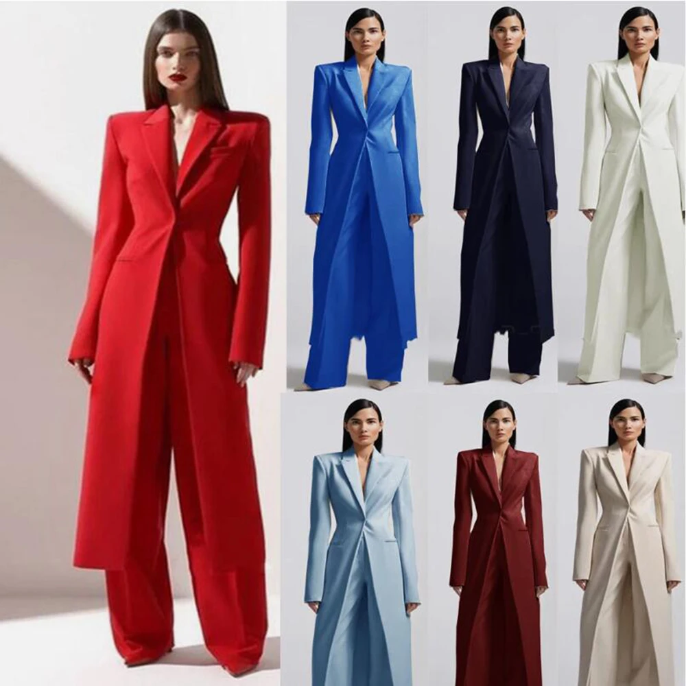 

Женский костюм уникального дизайна для свадебного приема, комплекты из 2-х предметов, однобортный пиджак, длинные индивидуальные חלי вместо выполнения