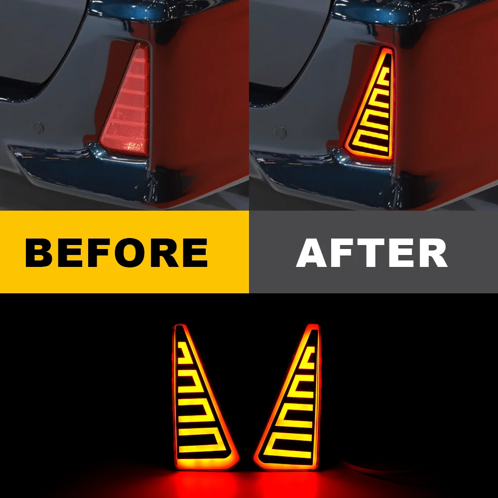 LED Car Rear Bumper Reflector Lamps Dynamic Light Brake Light For Toyota NOAH VOXY 80 Series  2014 2015 2016 2017 2018