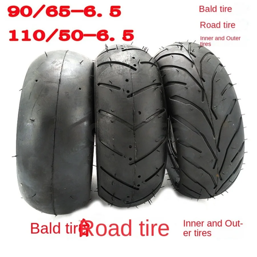 Mini Motorcycle Accessories 49CC Small Sports Car Front 90/65-6.5 Rear 110/50-6.5 Inch Inner and Outer Tires