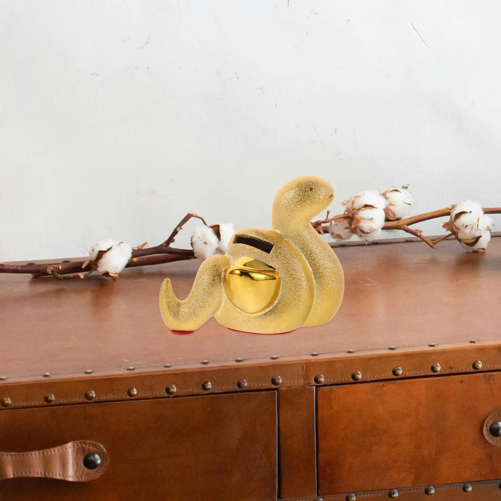 

Ceramic Snake Shape Money Bank Saving Pot Cute Coin Bank Zodiac Year 2025 Good Fortune Desktop Decoration Piggy Banks for Adults