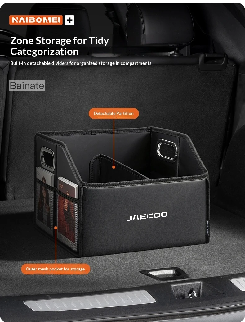 Auto-Kofferraum-Aufbewahrungsbox, für Jaecoo J7 7 J8 5 J5 8 J9 Phev 2025 2026, Leder-Aufbewahrungsbox, Faltbarer Organizer Auto-Zubehör – Detail 5