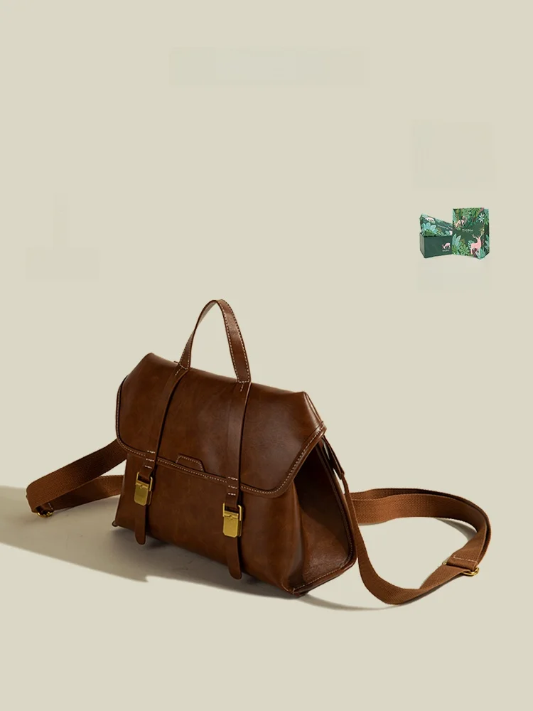 MuziKai Large Capacity Retro College Style Women's Backpack Simple Design Spring Summer New Arrival Double Shoulder Bag