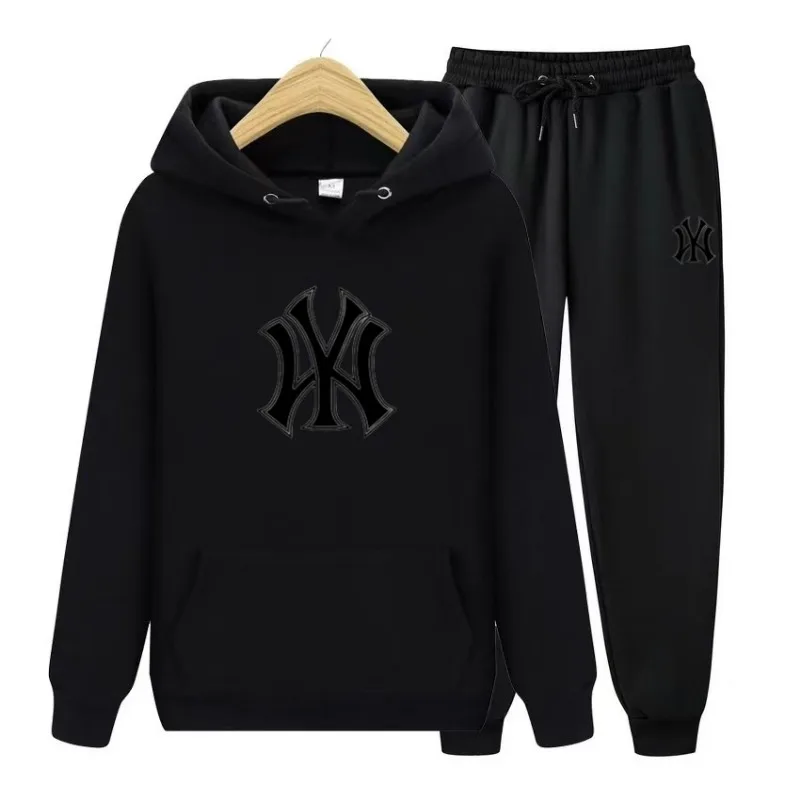 Nuevo Conjunto Deportivo de Dos Piezas para Hombre y Mujer, Camiseta con Capucha y Pantalones, Ropa Deportiva Informal Unisex, Atuendo Atlético