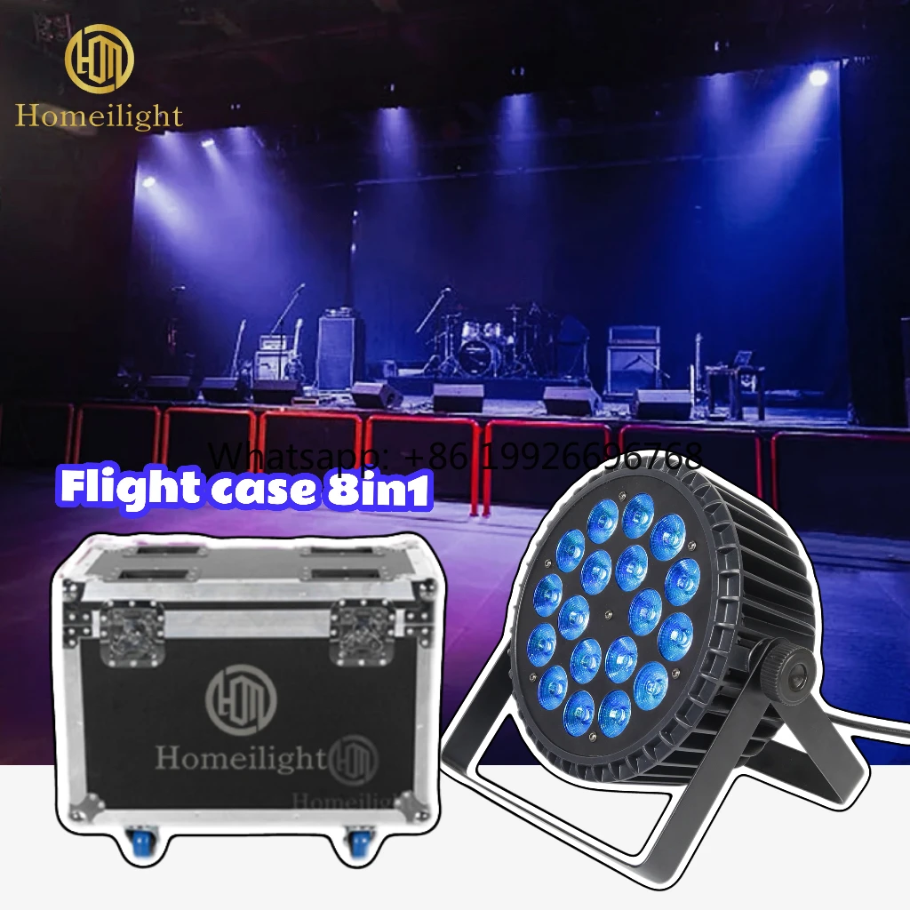 

Плоский светодиодный PAR-светильник 18x18W из алюминия, RGBWA+UV 6-в-1, для свадеб и ночных клубов