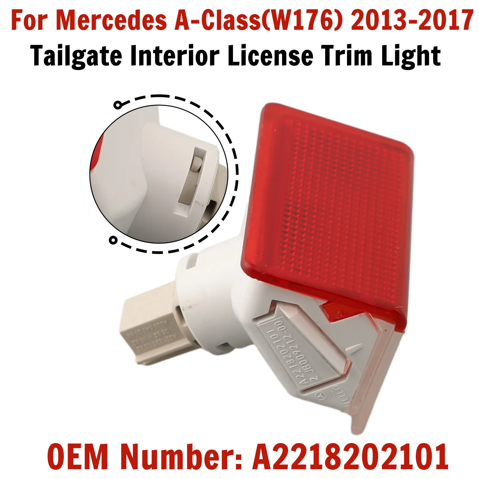 Car Trunk Tailgate License Light For Mercedes A B C GLA GL ML Class W176 W246 W204 W205 W212 W213 A2218202101 For X166 W166
