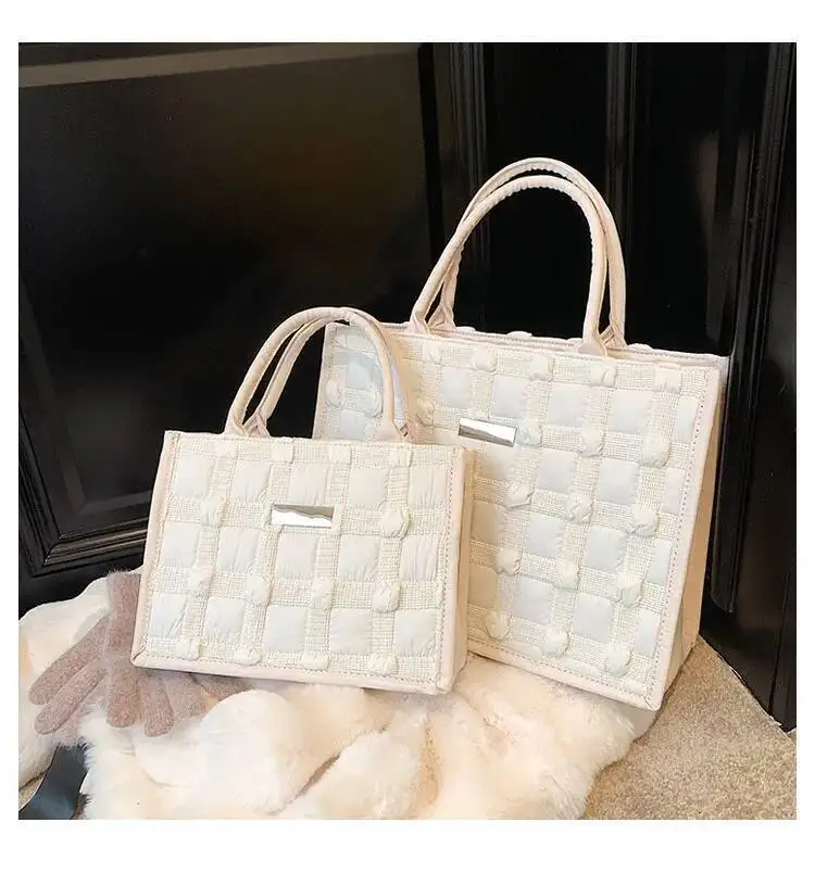 Bloom Beige Large Capacity Tote Bag Purse Women Haruku Aesthetic Casual Handbag Ladies Retro Shoulder Crossbody Bags 2025