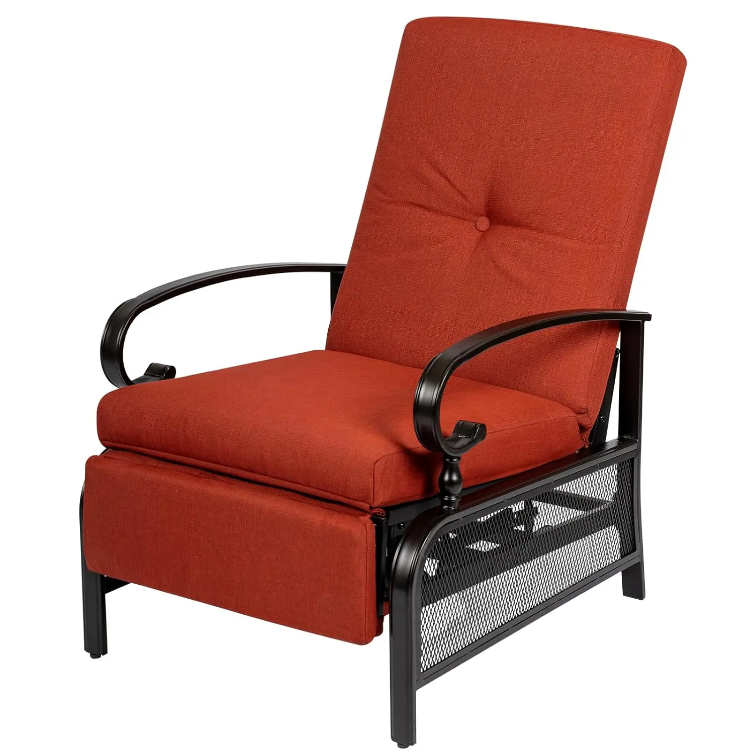 

Регулируемое металлическое кресло-шезлонг для улицы с подушками (красное), на заказ