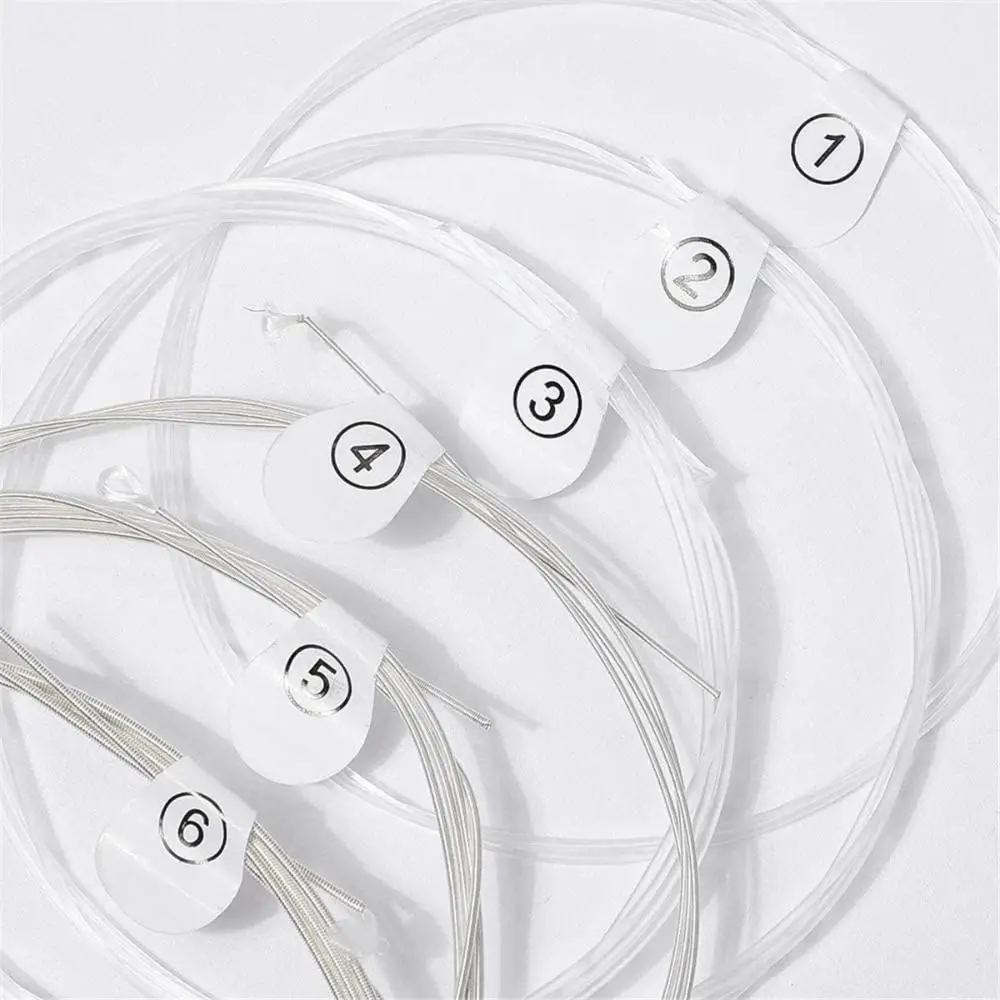 6Pcs Classical Guitar Strings Universal Transparent Guitar Nylon String Set Acoustic Guitar Accessories for Music Education Use