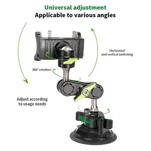 2024 Universal Phone Ball Head Arm Multifunctional Adjustable Car Phone Holder 360° Rotatable Car Phone Mount Windshield Car