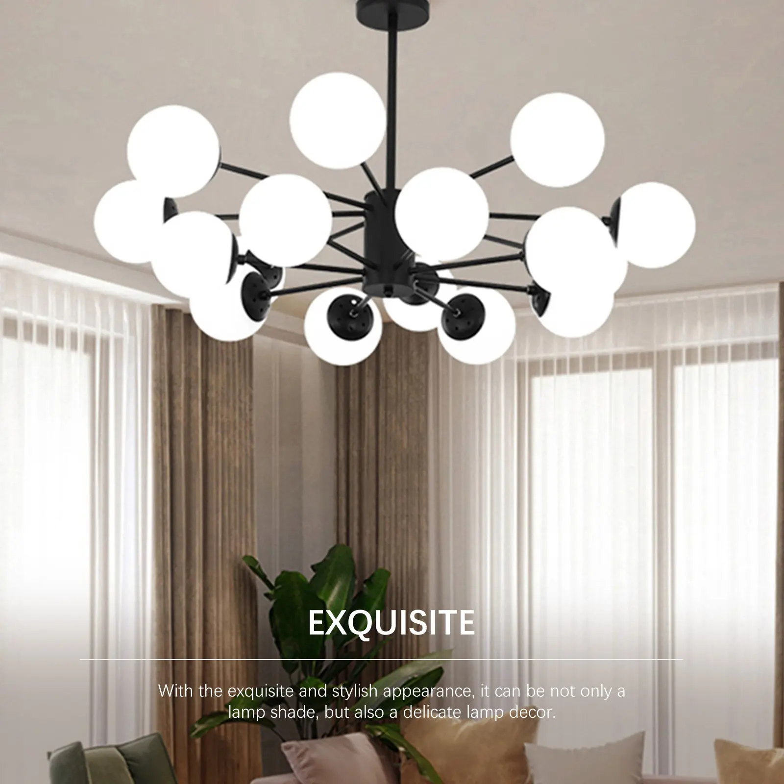 Frosted Glass Lampshade Round Warm Atmosphere Lamp Cover for Home, Dormitory, Hotel Lighting Decor