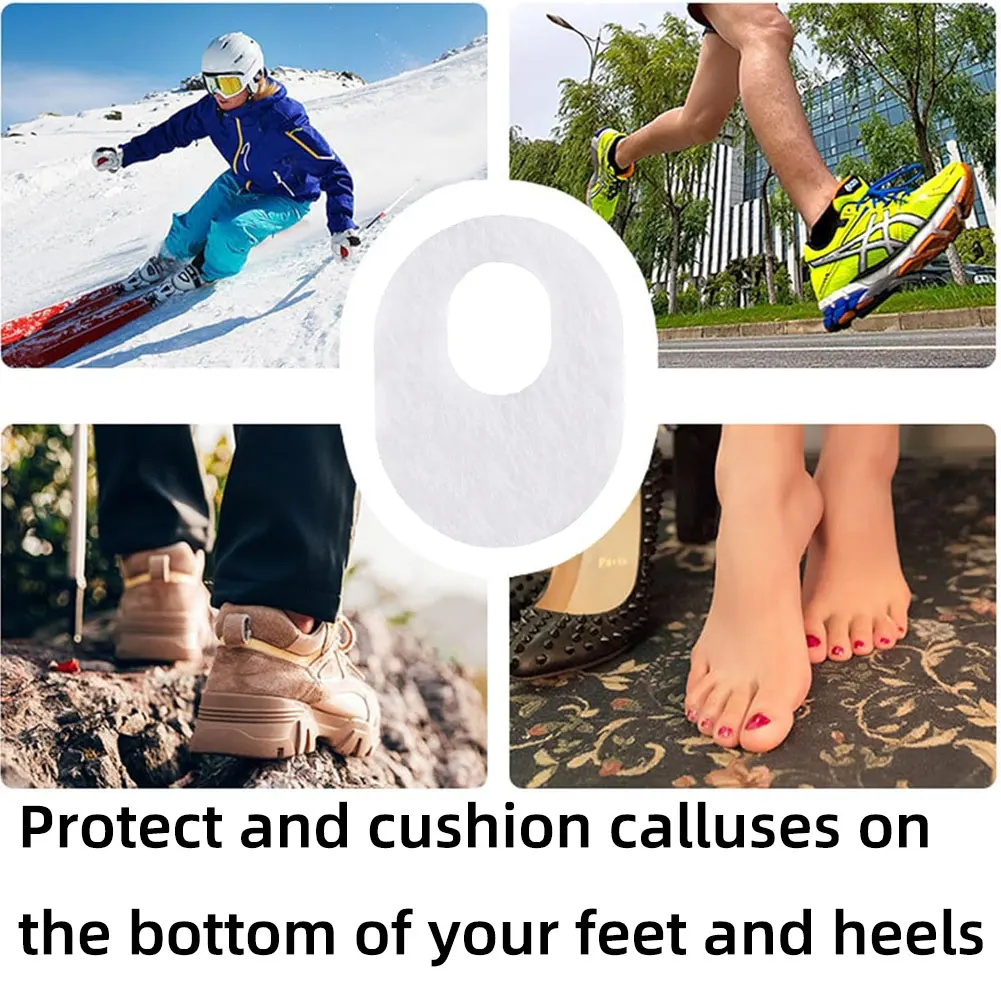 White Felt Corn Patch Callus Pad Felt Foot Sole Anti-wear Shock Absorption Pad Sweat-Absorbent Breathable Self-Adhesive Foot Pad