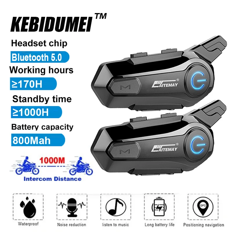 

X1 Plus Motorcycle Helmet Intercom Bluetooth for 2 Rider 1000M Intercomunicador Moto Interphone Waterproof Wireless Headset