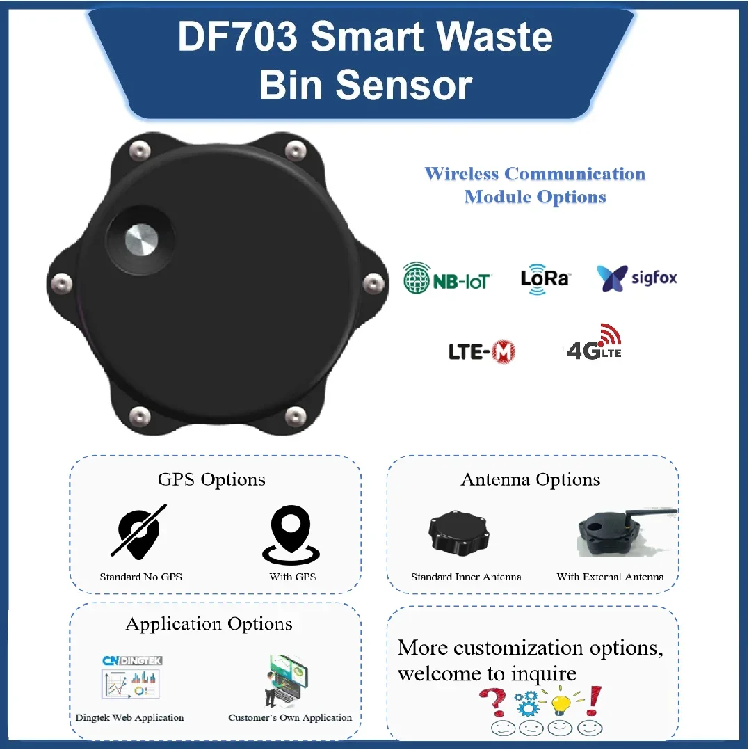 Best Selling Sigfox Smart Ultrasonic Waste Trash Bin Fill Level Detection Sensor