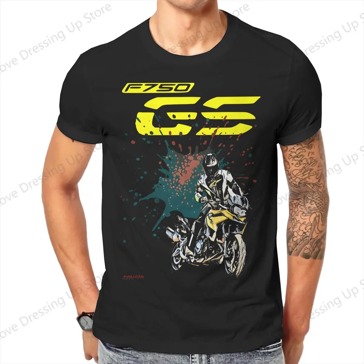 GS Motorcycle Adventure F750 Tshirt Graphic Men Tops Vintage Grunge Summer COTTON Short Sleeve Harajuku T Shirt