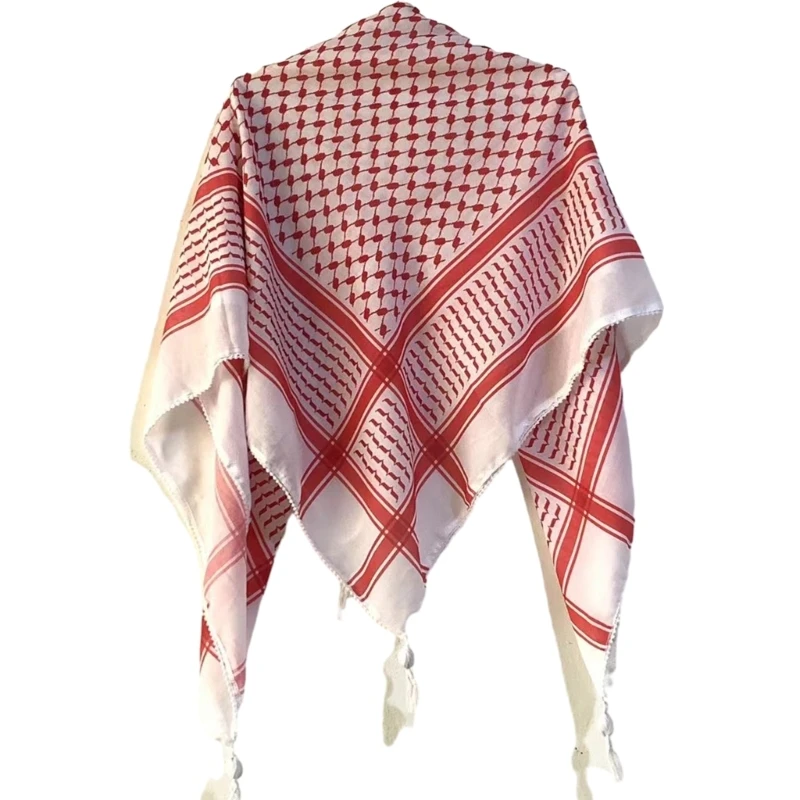 Fashion Shawl Scarf with Checkered Pattern for Men and Women Breathable Polyester Perfect for Outdoor Activities