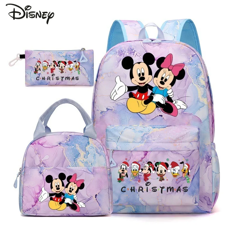 

Disney 2026 New Student School Bag Fashionable High Quality Girls Three-piece Backpack Cartoon Large Capacity Storage Backpack