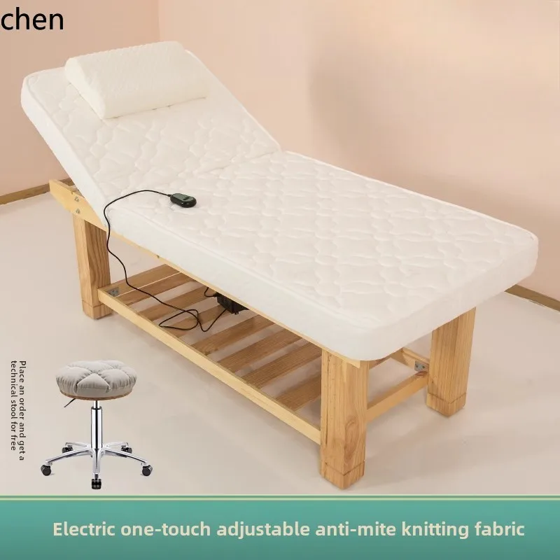 HT electric beauty bed solid wood beauty salon special ear bed
